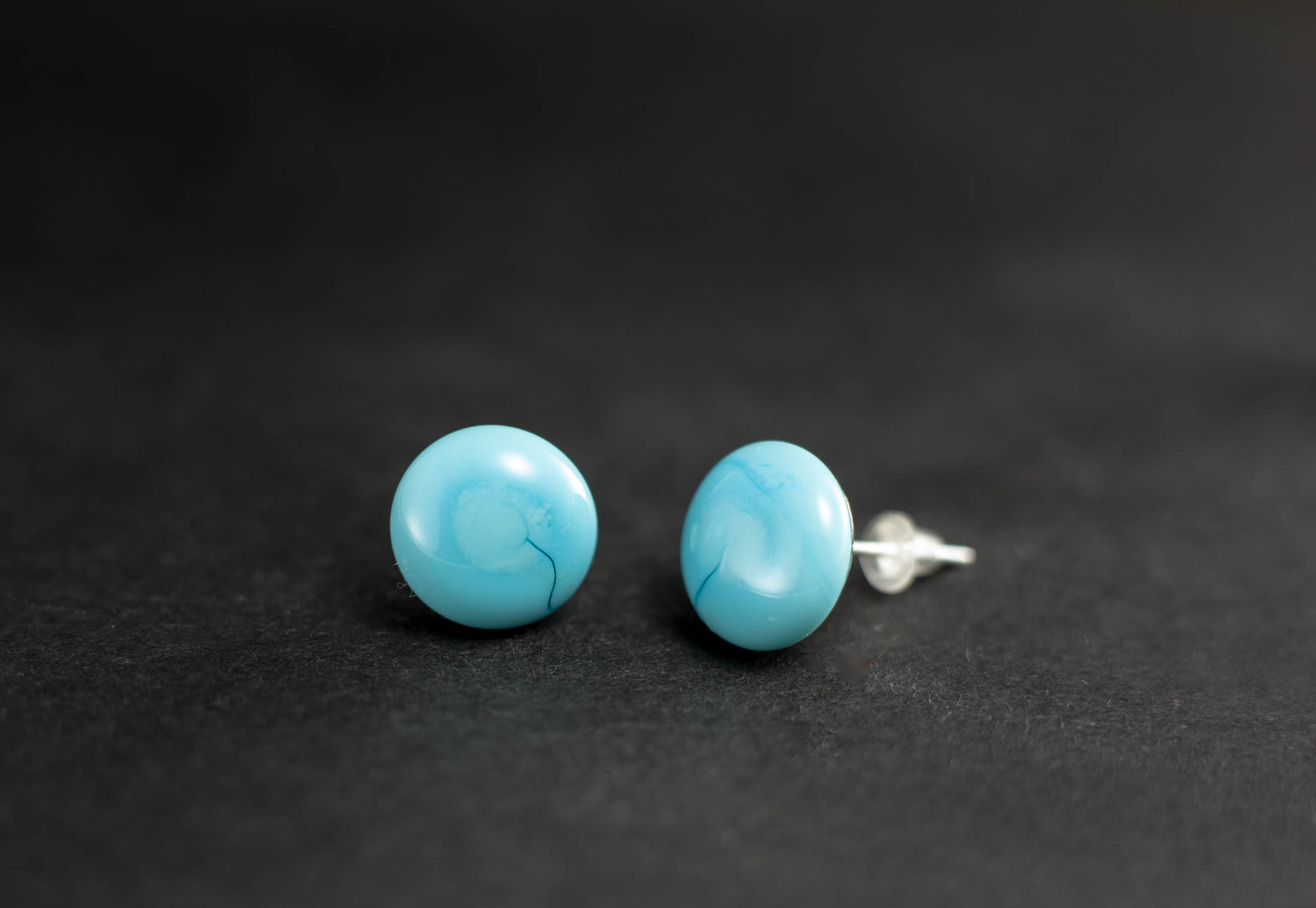 Naušnice Točkice svijetloplavi tirkiz pastel